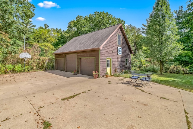 view of garage