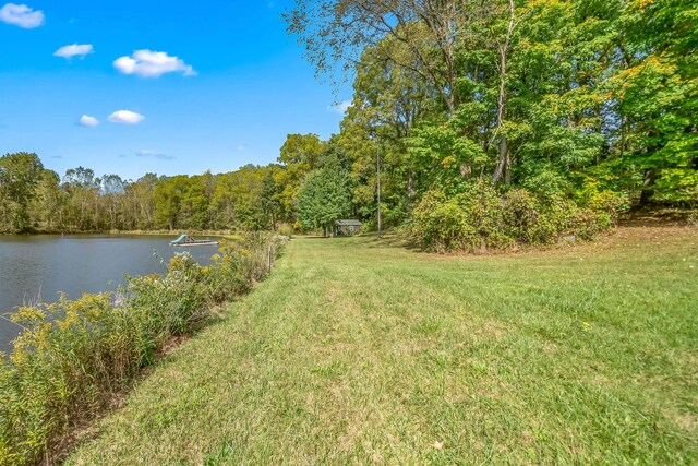 2488 Wilson St, Hillsdale, MI 49242 - view of grassy yard with a forest view and a water view