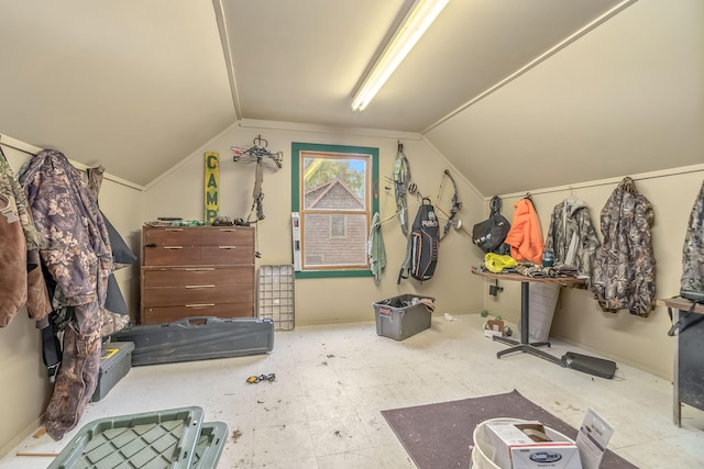 interior space with vaulted ceiling