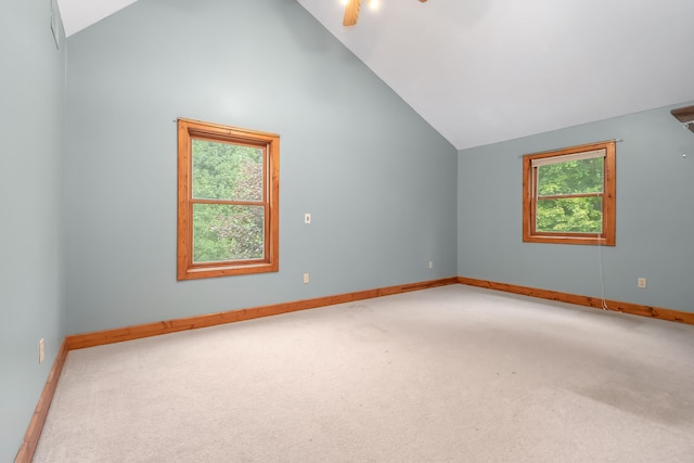 bonus room featuring carpet floors, plenty of natural light, and ceiling fan