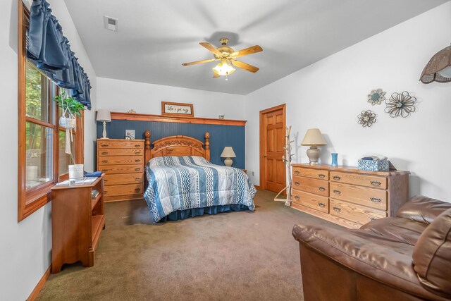 2488 Wilson St, Hillsdale, MI 49242 - bedroom featuring carpet flooring, ceiling fan, and baseboards