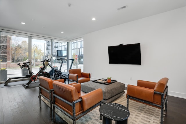 living room featuring hardwood / wood-style flooring