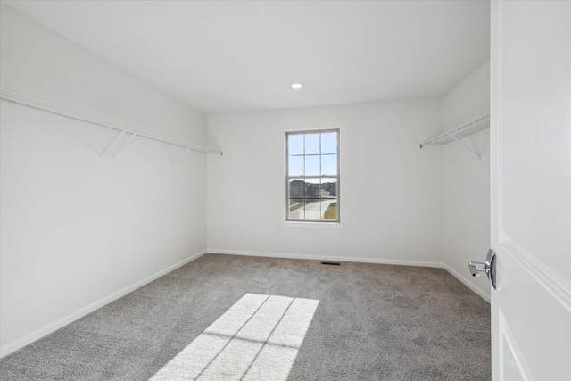 spacious closet with carpet flooring