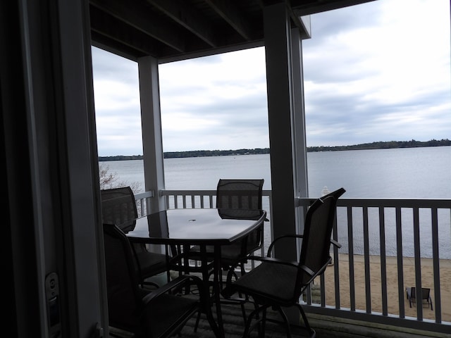 balcony with a water view