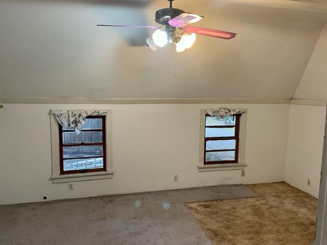 120 Oak St, Hillsdale, MI 49242 - carpeted spare room featuring a ceiling fan and lofted ceiling