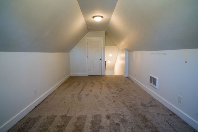 additional living space with carpet and vaulted ceiling