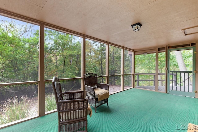 view of unfurnished sunroom