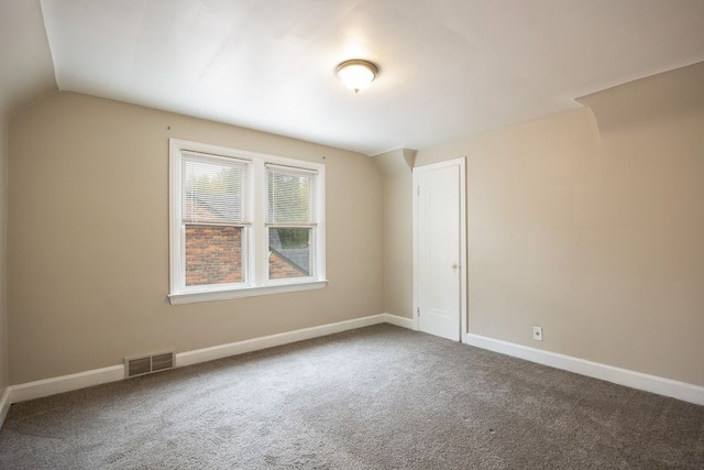 additional living space with carpet and vaulted ceiling