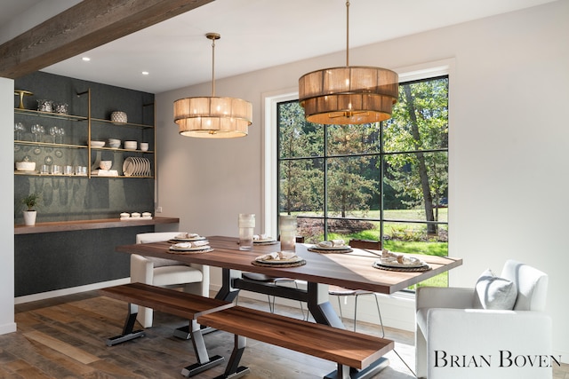 dining room featuring dark hardwood / wood-style floors