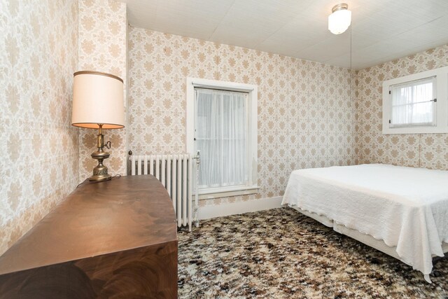 207 N Pine River St, Ithaca, MI 48847 - bedroom featuring radiator heating unit and wallpapered walls