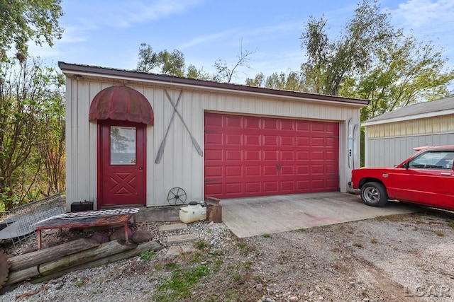 view of garage