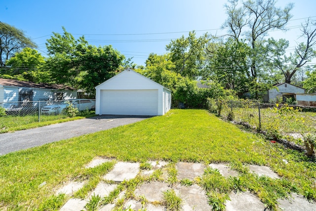 exterior space featuring an outdoor structure and a garage