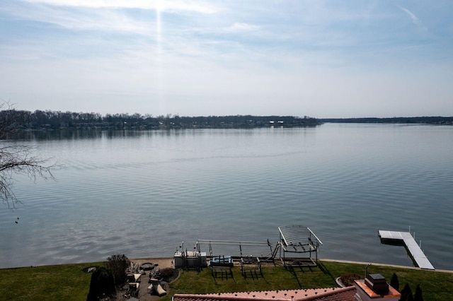 water view with a dock