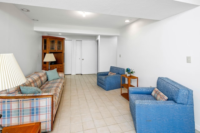 view of tiled living room