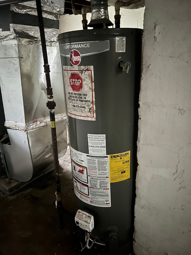 utilities featuring gas water heater