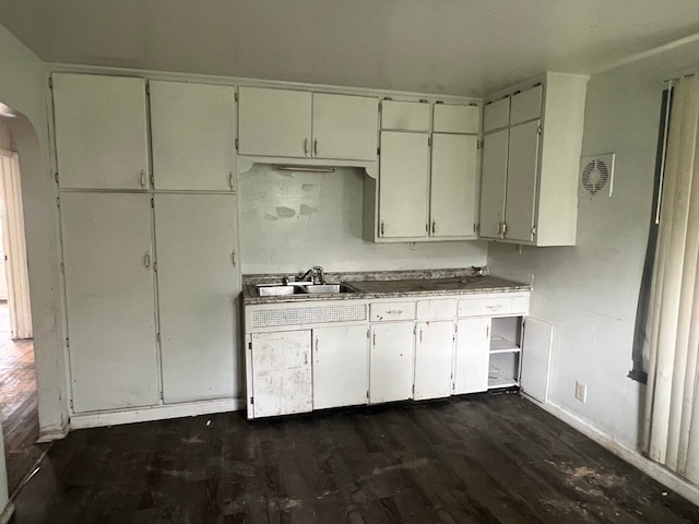 kitchen featuring sink and dark wood-type flooring