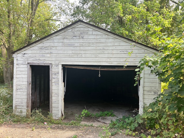 view of garage