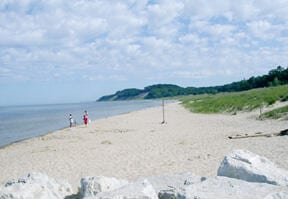 water view with a view of the beach