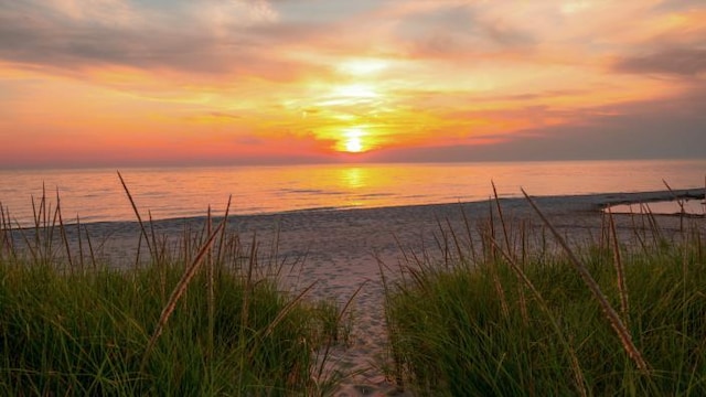 water view featuring a beach view