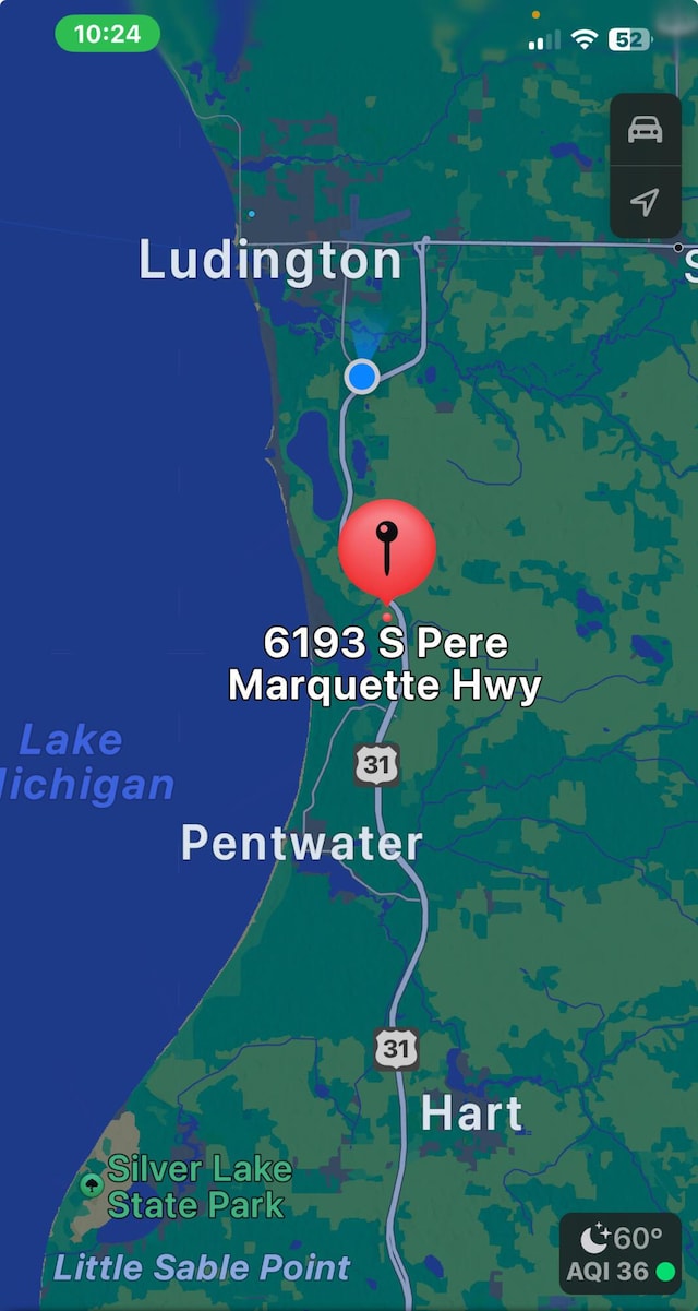 6193 S Pere Marquette Hwy, Pentwater, MI 49449 - map / location of property area