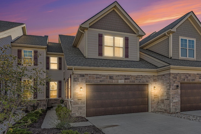 view of front of property featuring a garage