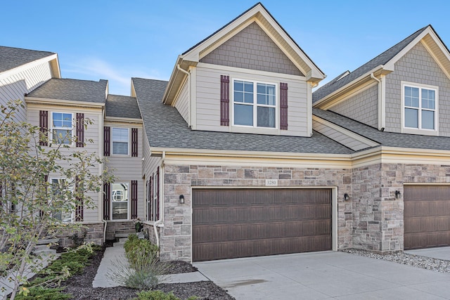 view of front of property featuring a garage