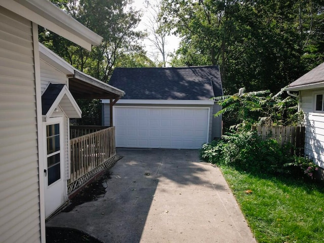 view of garage