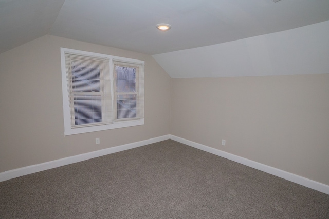 bonus room with lofted ceiling and carpet