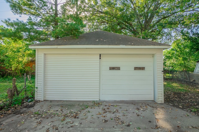 view of garage