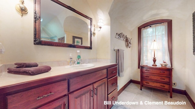 bathroom featuring vanity and tile patterned floors