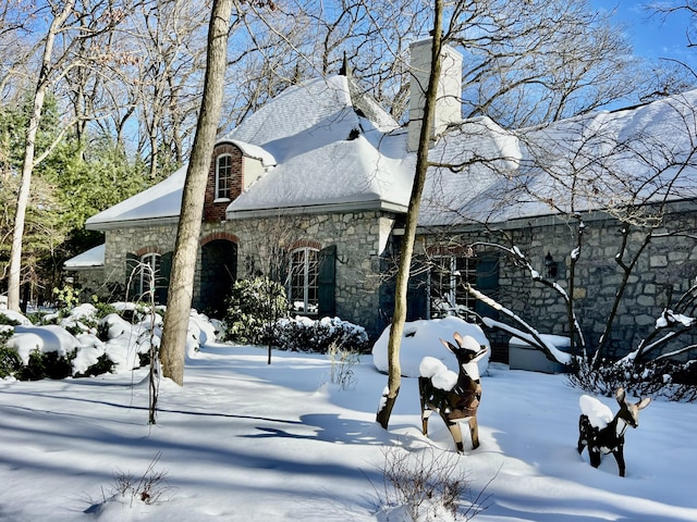 view of snowy exterior