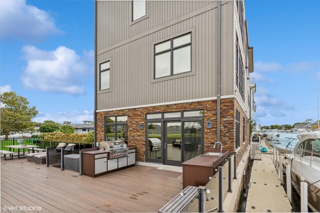 10 Peninsula Dr, New Buffalo, MI 49117 - wooden deck featuring a sink
