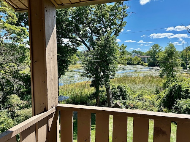 balcony with a water view