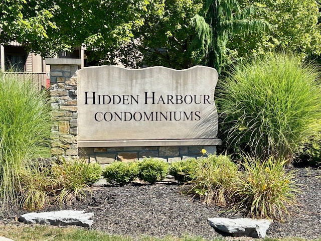 view of community sign