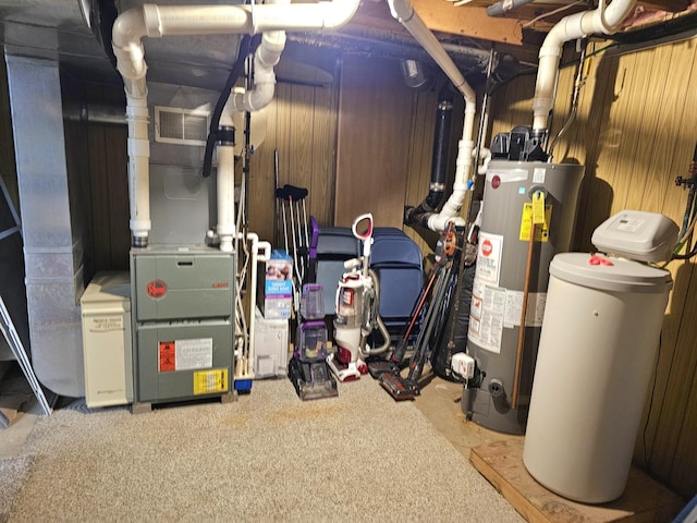 utilities featuring gas water heater