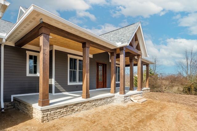 exterior space with a porch