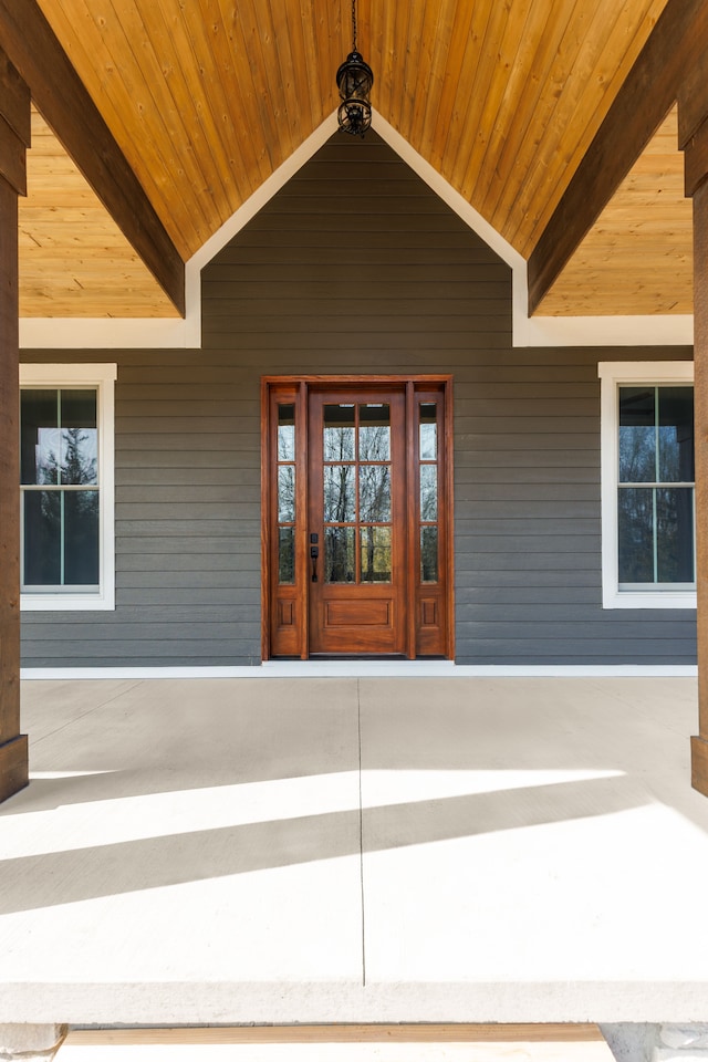 entrance to property with a porch