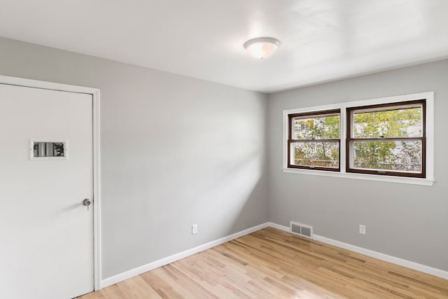 empty room featuring light hardwood / wood-style flooring