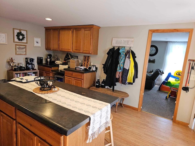 kitchen with light hardwood / wood-style flooring