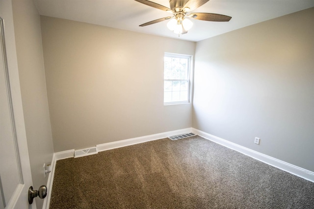 7029 Silver Lake Rd, Linden, MI 48451 - unfurnished room with dark carpet and ceiling fan
