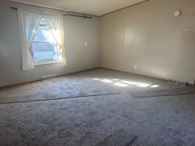 spare room with carpet and a textured ceiling