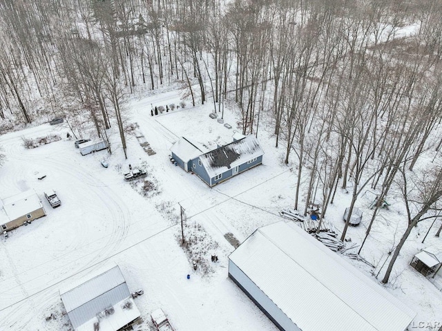 view of snowy aerial view