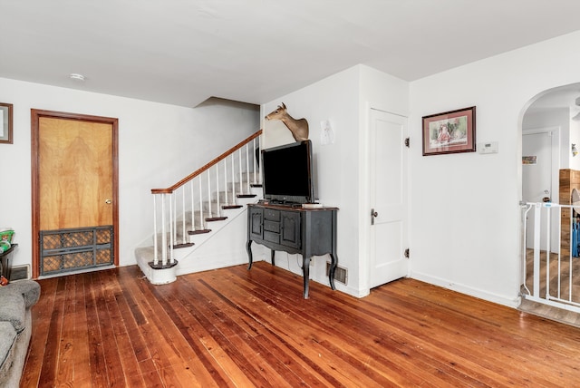 living room featuring hardwood / wood-style flooring