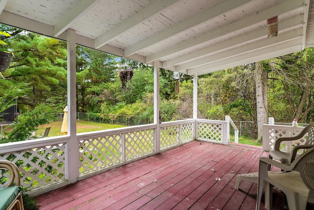 view of wooden deck