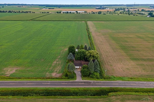 drone / aerial view with a rural view