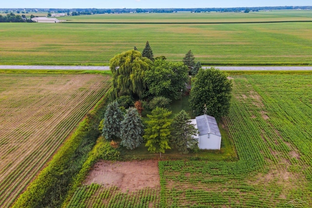 birds eye view of property featuring a rural view