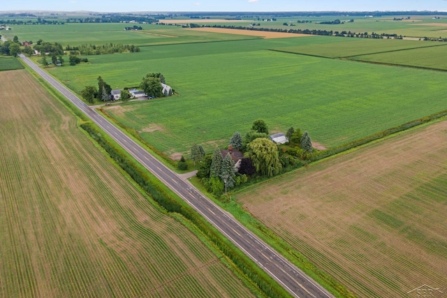 drone / aerial view featuring a rural view