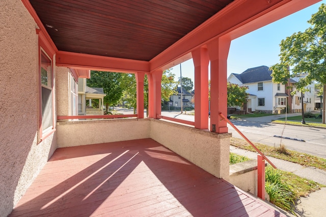 wooden deck with covered porch