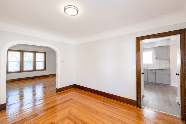 empty room featuring light hardwood / wood-style flooring