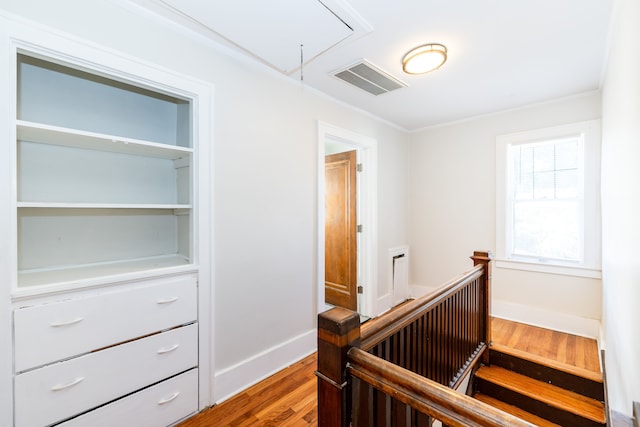 interior space with dark wood-type flooring